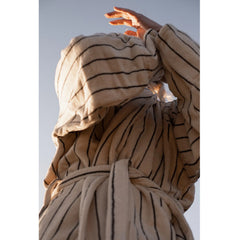 Bongusta Cotton Bathrobe - Creme & Ink