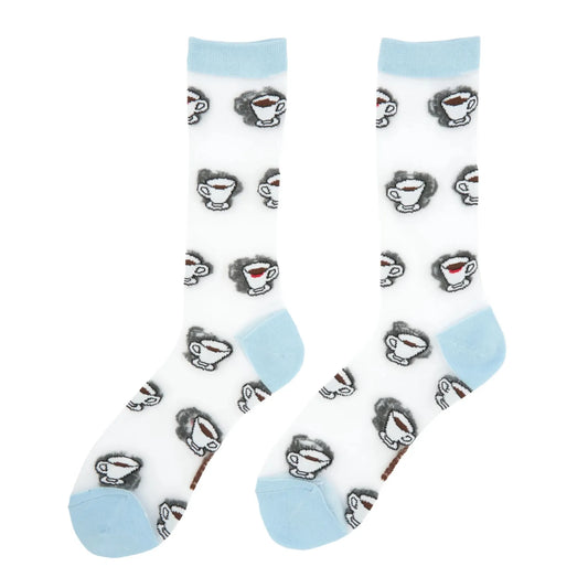 Coucou Suzette Prozirne čarape Coffee