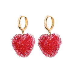 Crystal Haze Jelly Heart Naušnice 2 kom - Rouge