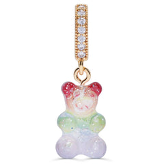 Crystal Haze Nostalgia bear Pave privjesak - Rainbow