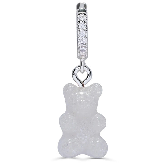 Crystal Haze Nostalgia bear naušnica - Glittery srebrna