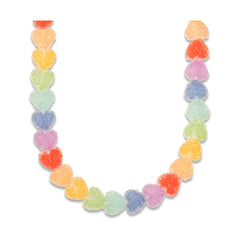 Crystal Haze Chakra Jelly Heart Necklace - from another angle