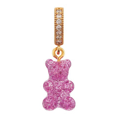 Crystal Haze Nostalgia bear Pave privjesak - Magenta