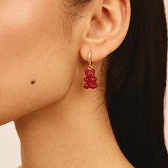 Crystal Haze Nostalgia bear naušnica - Red Velvet