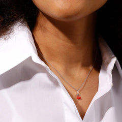 Design Letters Pendant Cherry - silver