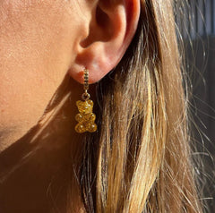 Crystal Haze Nostalgia bear naušnica - 24 k