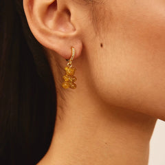 Crystal Haze Nostalgia bear naušnica - 24 k