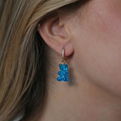 Crystal Haze Nostalgia bear earring - Azure