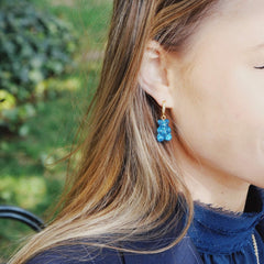 Crystal Haze Nostalgia bear earring - Azure