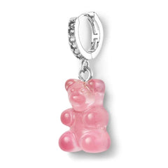 Crystal Haze Nostalgia bear earring - Bubblegum silver