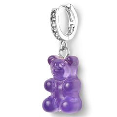 Crystal Haze Nostalgia bear earring - Plum silver