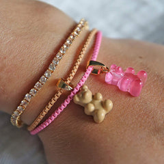 Crystal Haze Nostalgia bear privjesak - Bubblegum pink