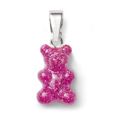Crystal Haze Nostalgia bear privjesak - Magenta srebrni