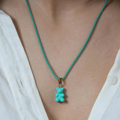 Crystal Haze Nostalgia bear privjesak - Mykonos blue