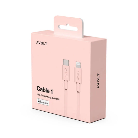 Avolt Kabel 1 - USB-C New Pink - 2 m