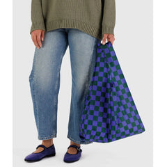 Baggu Shopping Bag - Iris Green Check