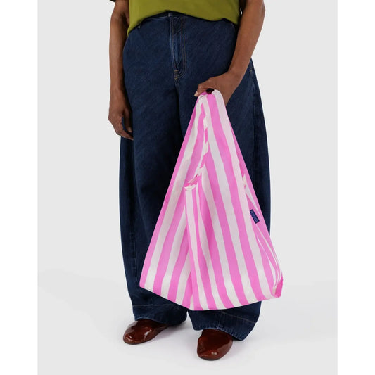 Baggu Shopping Bag - Pink Painted Stripe 