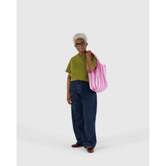 Baggu Shopping Bag - Pink Painted Stripe 