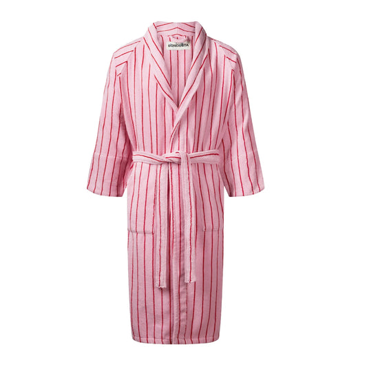 Bongusta Cotton Bathrobe - Baby Pink &amp; Ski Patrol