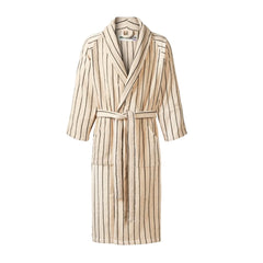 Bongusta Cotton Bathrobe - Creme &amp; Ink