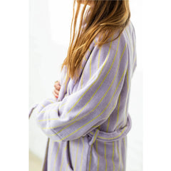 Bongusta Cotton Bathrobe - Lilac &amp; Neon Yellow