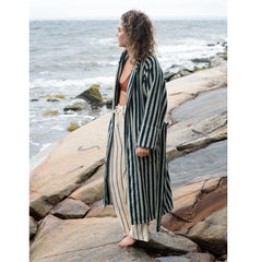 Bongusta Cotton Bathrobe - Seafoam &amp; Deep Teal