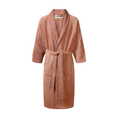 Bongusta Cotton Bathrobe - Camel &amp; Ultramarine 