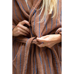 Bongusta Cotton Bathrobe - Camel &amp; Ultramarine 