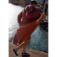 Bongusta Cotton Bathrobe - Camel &amp; Ultramarine 