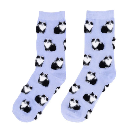 Coucou Suzette Socks Black &amp; White Cat