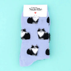 Coucou Suzette Socks Black &amp; White Cat