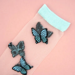 Coucou Suzette Socks Blue Butterfly