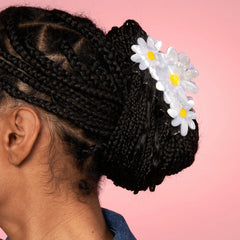 Coucou Suzette Big Daisy Hair Clip - in a model's hair