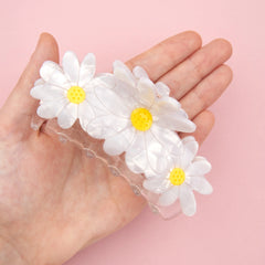 Coucou Suzette Big Daisy Hair Clip - in the palm of a hand