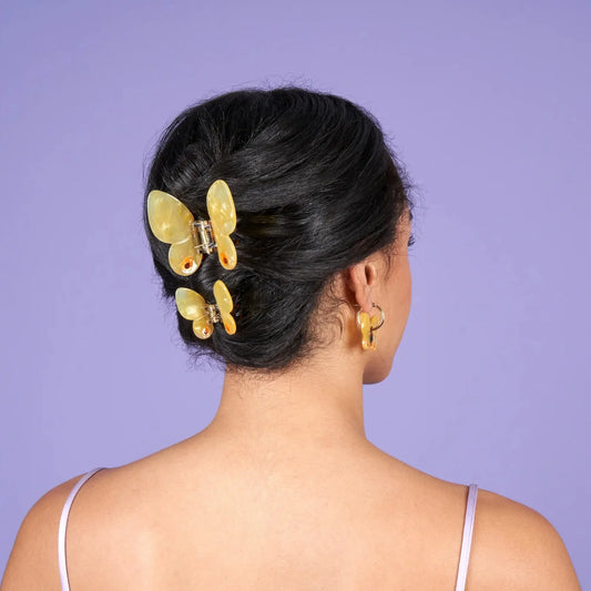 Coucou Suzette Mini kopča za kosu Yellow Butterfly