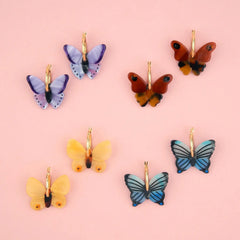 Coucou Suzette Naušnice Blue Butterfly