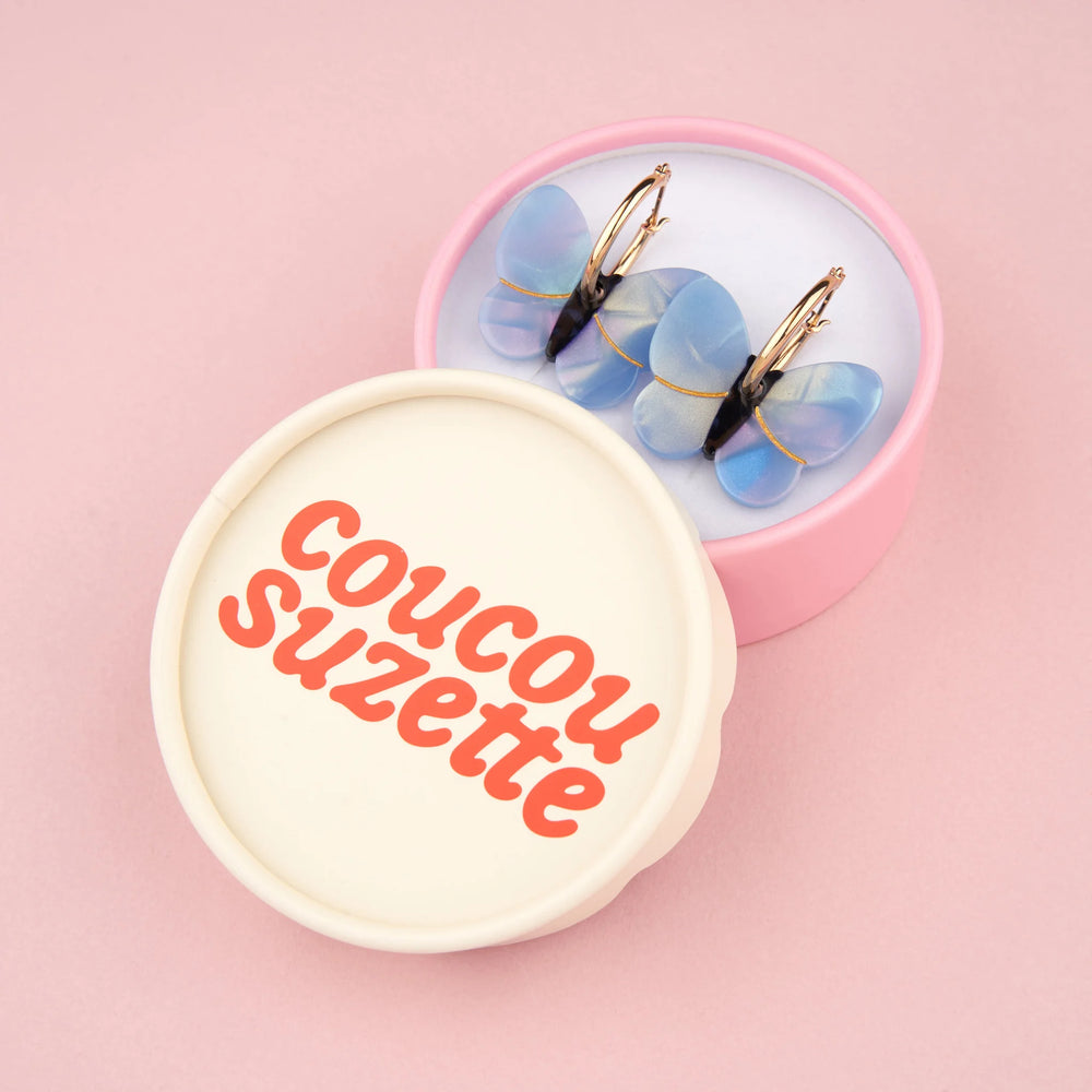 Coucou Suzette mini kopča Lavender Butterfly - celulozni acetat