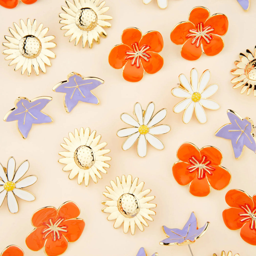 Coucou Suzette naušnice Nasturtium - ručni emajl