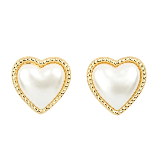 Coucou Suzette Pearl Heart Earrings