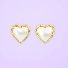 Coucou Suzette Pearl Heart Earrings