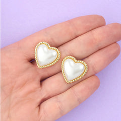 Coucou Suzette Pearl Heart Earrings