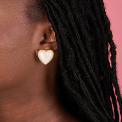 Coucou Suzette Pearl Heart Earrings