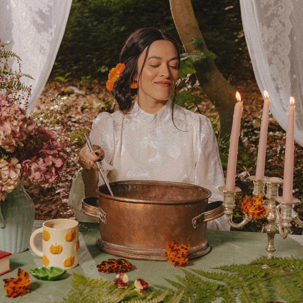 Coucou Suzette Naušnice Pumpkin - u ambijentu