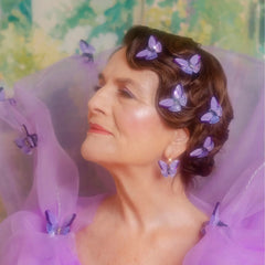 Coucou Suzette Naušnice Purple Butterfly