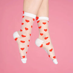 Coucou Suzette Sheer Heart Socks