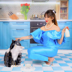 Coucou Suzette Kopča za kosu Black & White cat