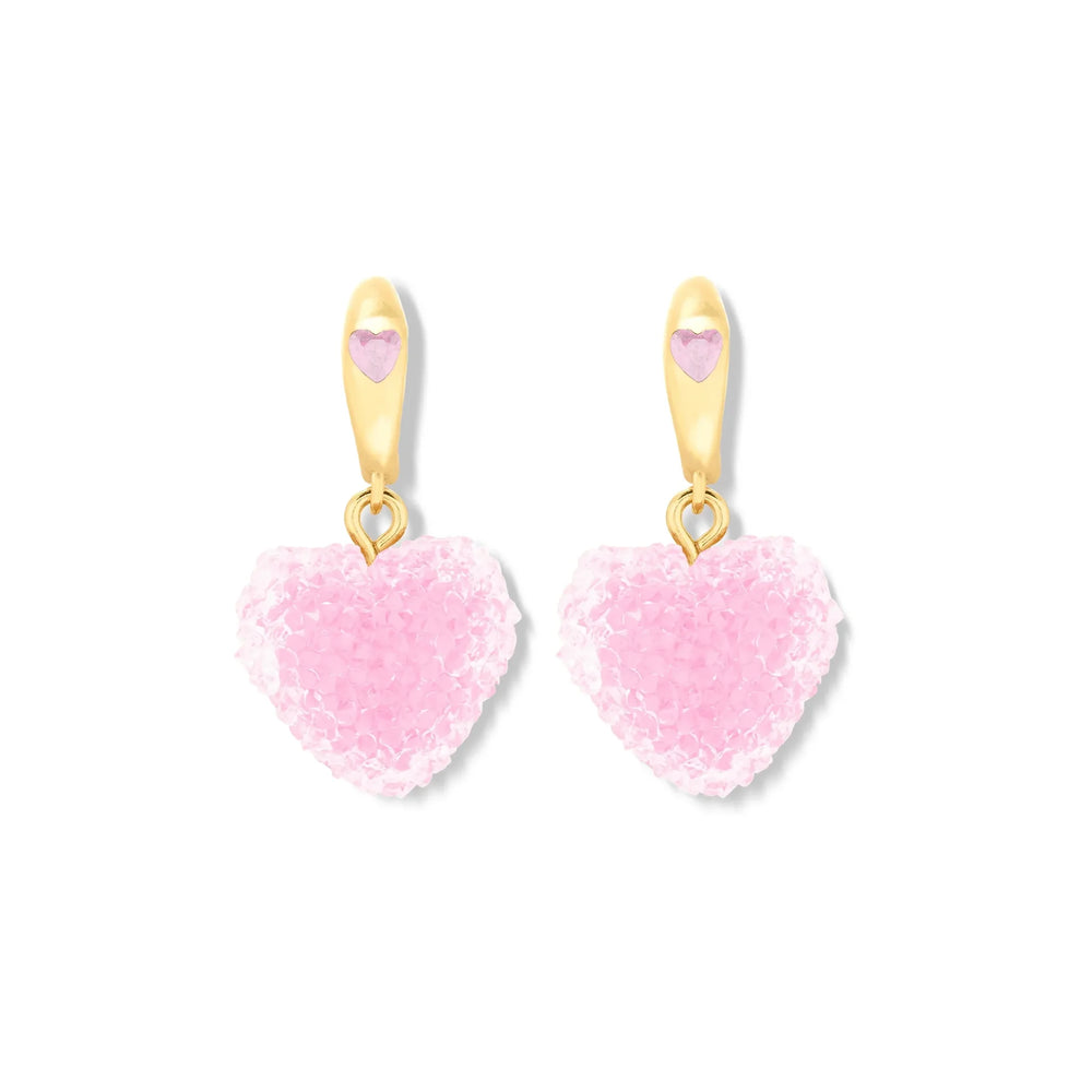 Crystal Haze Jelly Heart Mini naušnice - Baby Pink