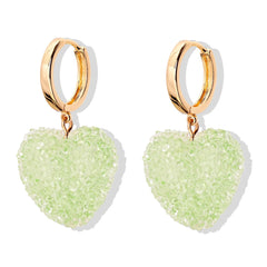 Crystal Haze Jelly Heart Earrings 2 pcs - Pistachio