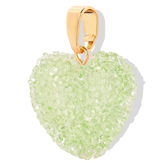 Crystal Haze Jelly Heart Pendant - Pistachio