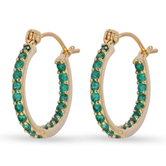 Crystal Haze Mini Ring Earrings - Emerald